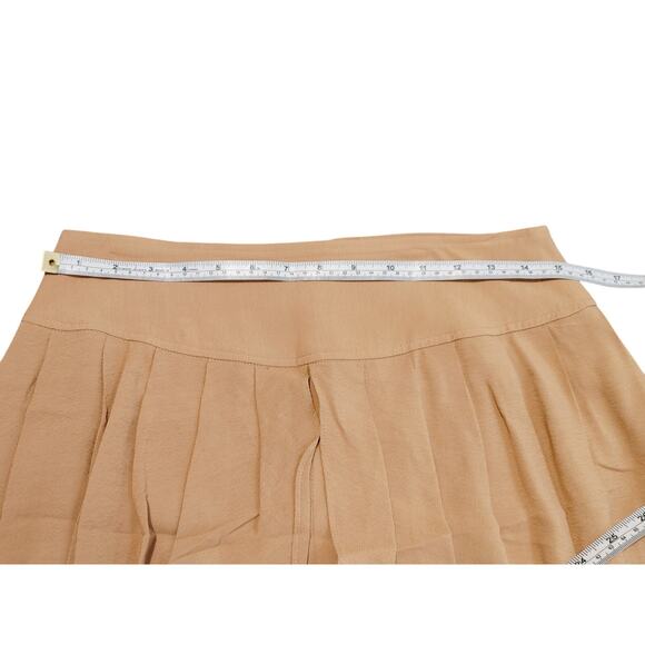Elevenses Overlay Pants High Waisted Pleated High Low Hem Brown Womens Size 4 - Picture 6 of 8